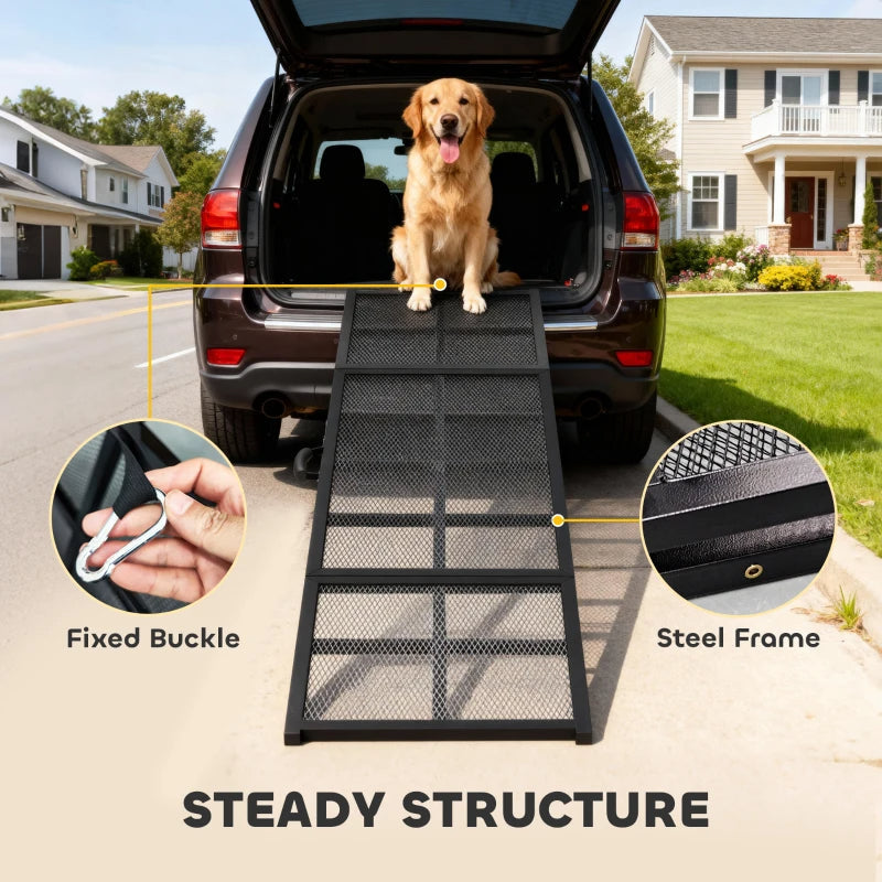KFX-2188221 Extra Long Folding Dog Ramp with Non-Slip Surface for Easy SUV and Vehicle Access