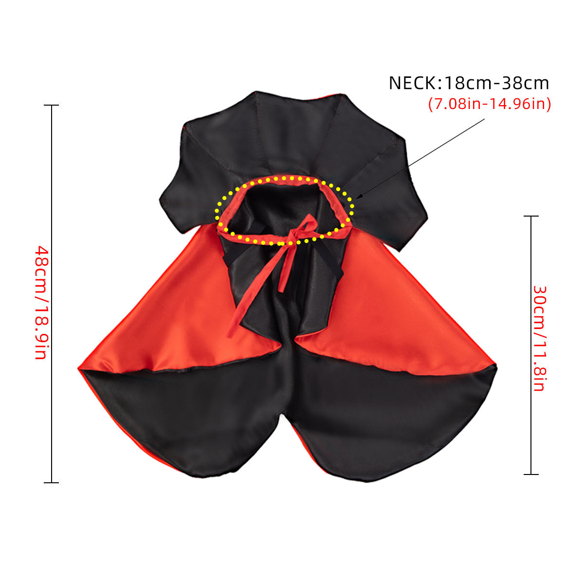 KFX-2189117 Cozy Red Halloween Cloak for Pets - Polyester Pet Clothing