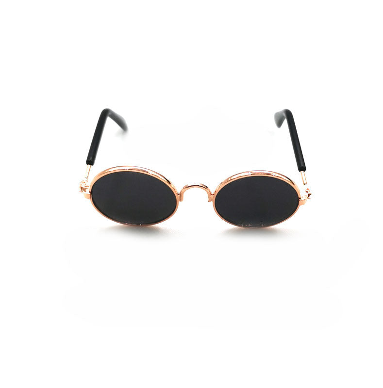 KFX-2189757 Hip Hop Pet Glasses in Various Colors with Stylish Metal Frame and Resin Lenses