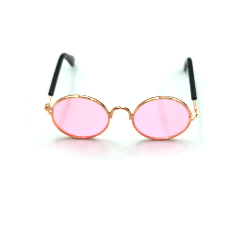 KFX-2189757 Hip Hop Pet Glasses in Various Colors with Stylish Metal Frame and Resin Lenses