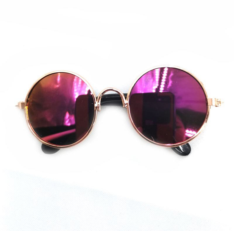 KFX-2189757 Hip Hop Pet Glasses in Various Colors with Stylish Metal Frame and Resin Lenses