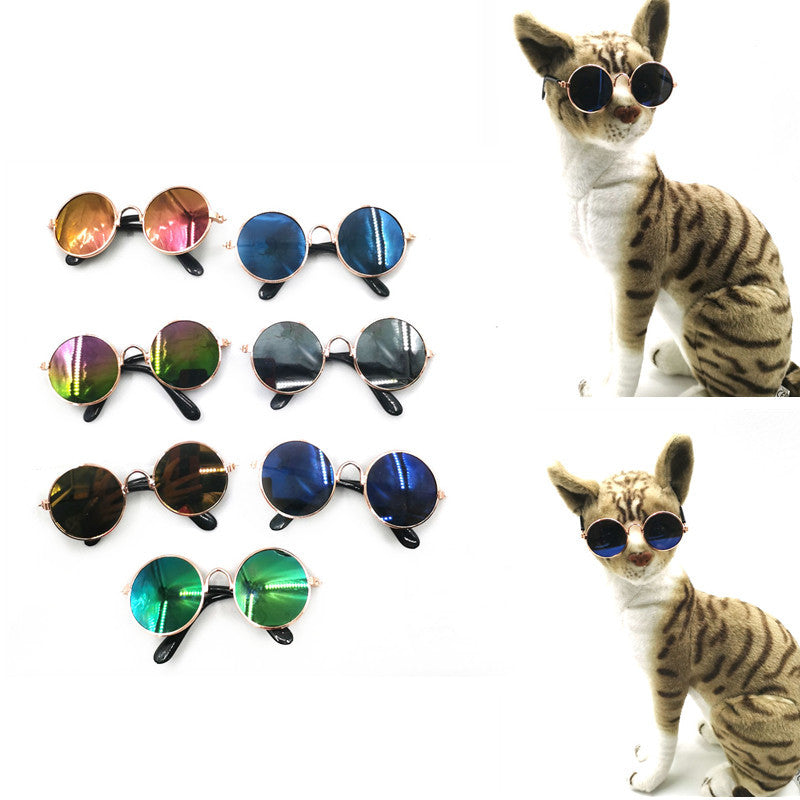 KFX-2189757 Hip Hop Pet Glasses in Various Colors with Stylish Metal Frame and Resin Lenses