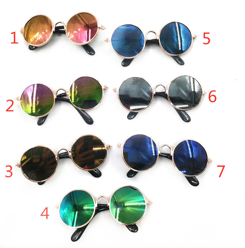 KFX-2189757 Hip Hop Pet Glasses in Various Colors with Stylish Metal Frame and Resin Lenses