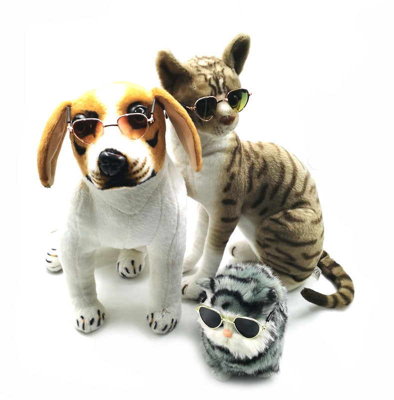 KFX-2189757 Hip Hop Pet Glasses in Various Colors with Stylish Metal Frame and Resin Lenses
