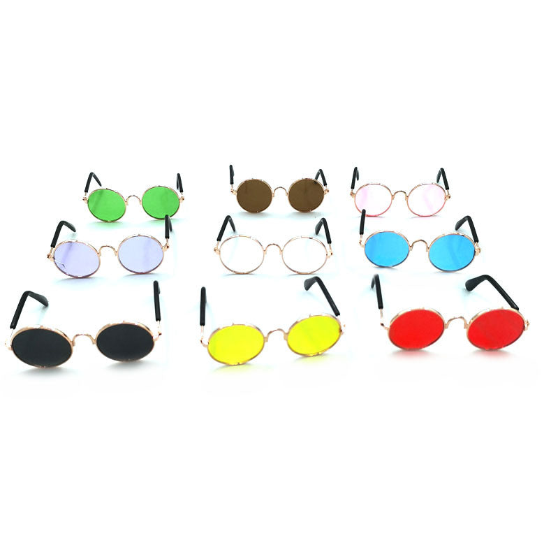 KFX-2189757 Hip Hop Pet Glasses in Various Colors with Stylish Metal Frame and Resin Lenses