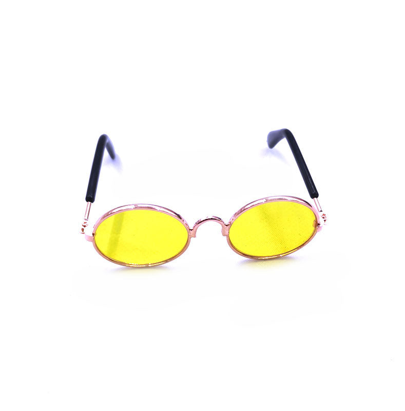 KFX-2189757 Hip Hop Pet Glasses in Various Colors with Stylish Metal Frame and Resin Lenses