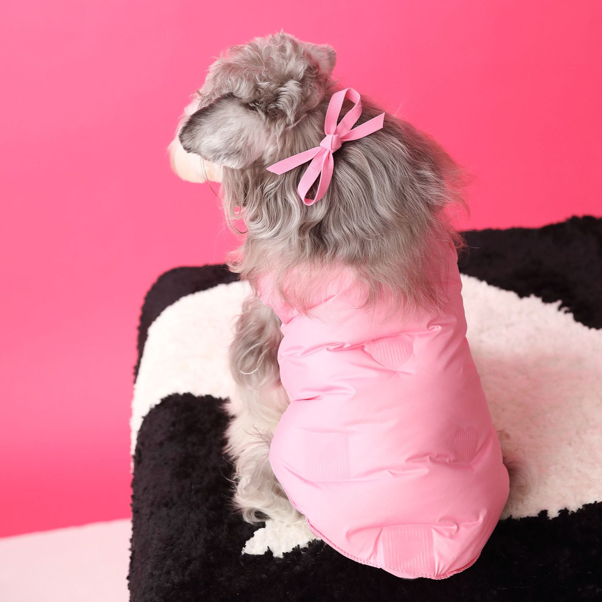KFX-2190525 Warm Down Vest for Dogs with Removable Fur Ball - Autumn and Winter Casual Style in Multiple Sizes