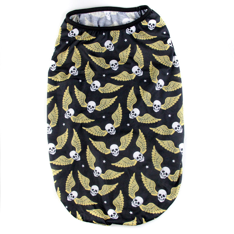 KFX-2191293 Skull Print Cotton T-Shirt Vest for Small to Extra Large Dogs