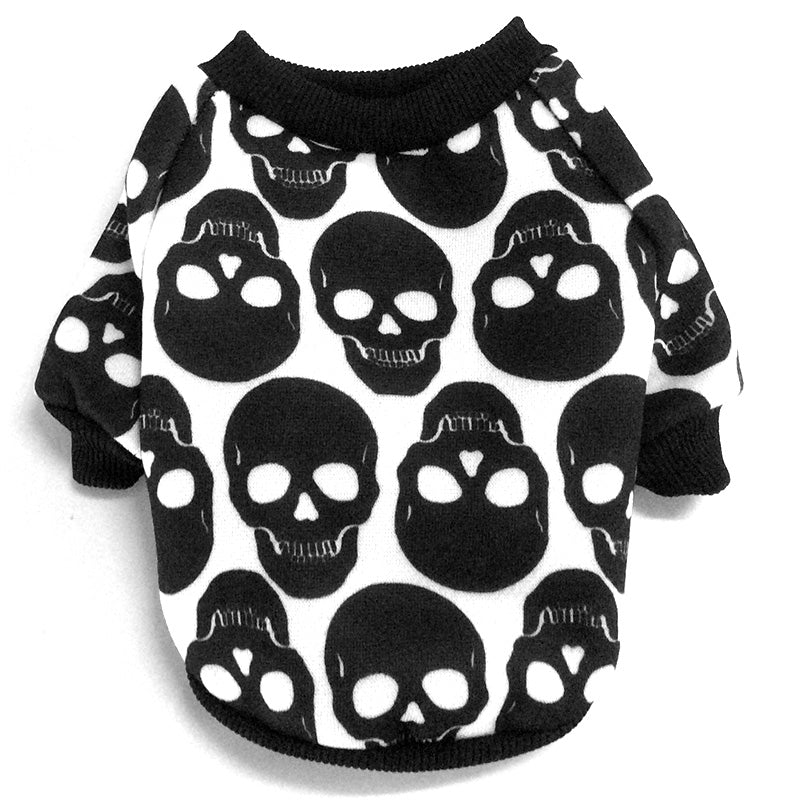 KFX-2191293 Skull Print Cotton T-Shirt Vest for Small to Extra Large Dogs