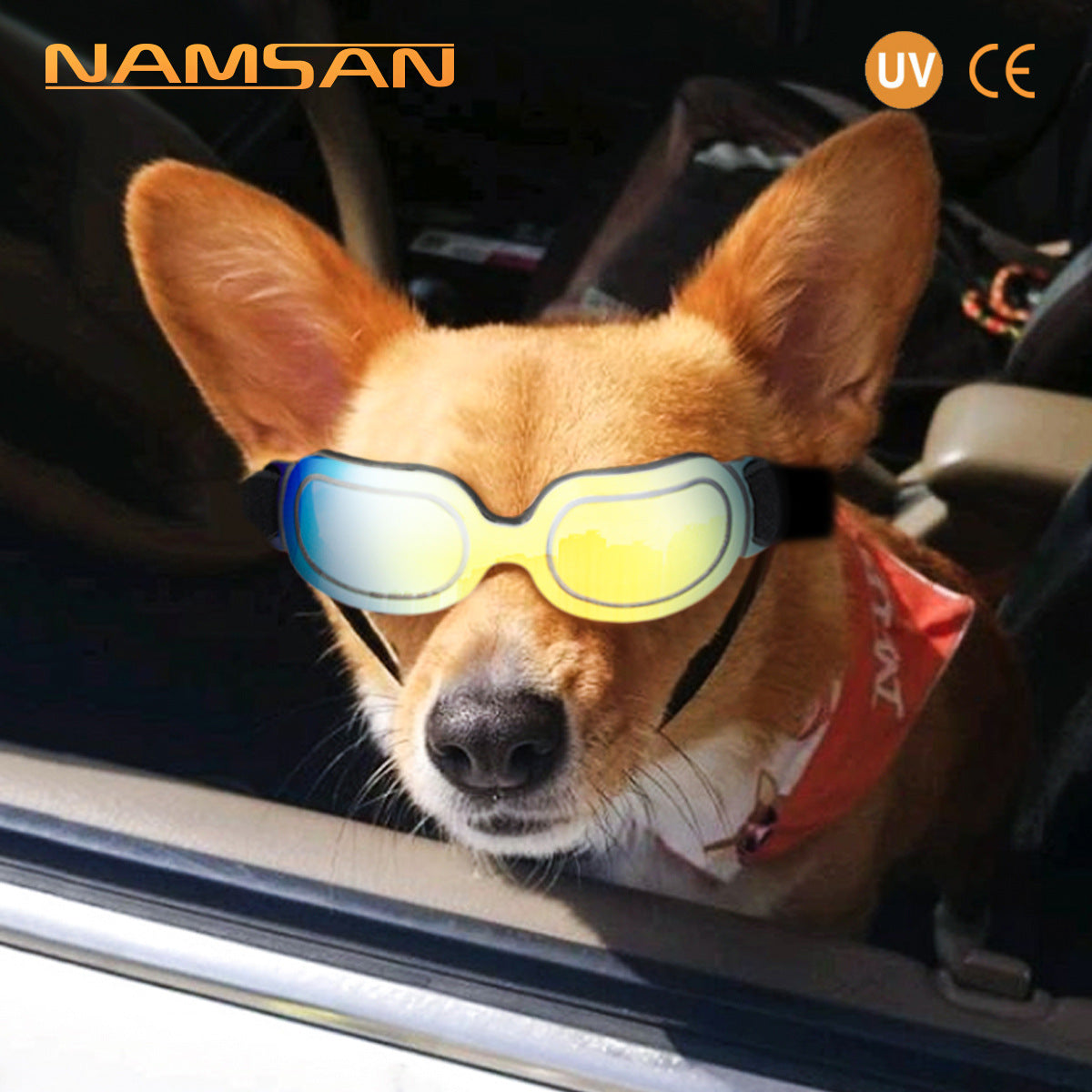 KFX-2192317 Colorful Dog and Cat Sunglasses with UV Protection – Stylish and Durable Pet Eye Wear
