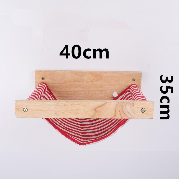 KFX-2193981 Wall-Mounted Wooden Cat Hammock for Cozy Resting Spaces
