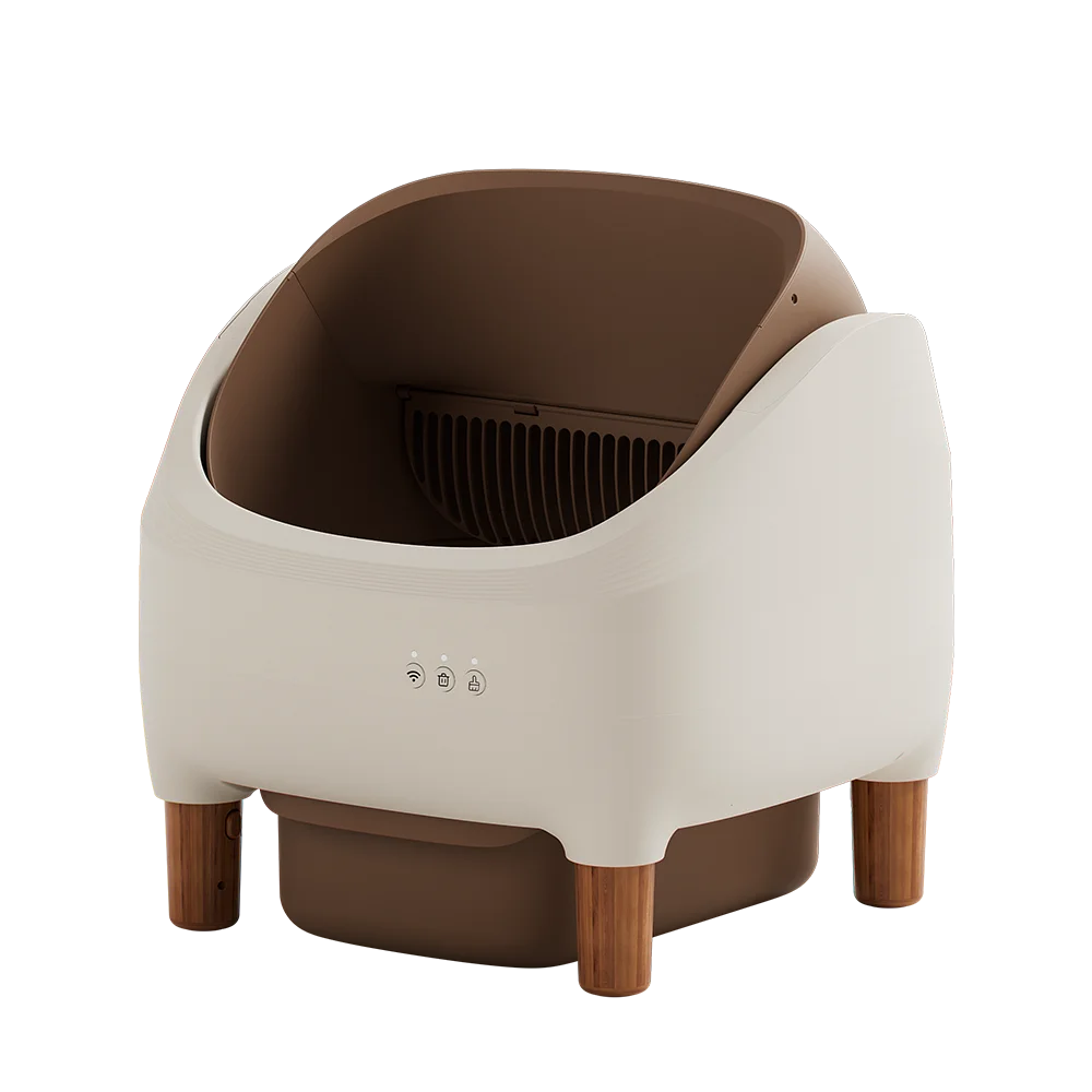 KFX-219411 Smart Cat Litter Box with Intelligent Self-Cleaning Function, Large Capacity and App Control, Open Design
