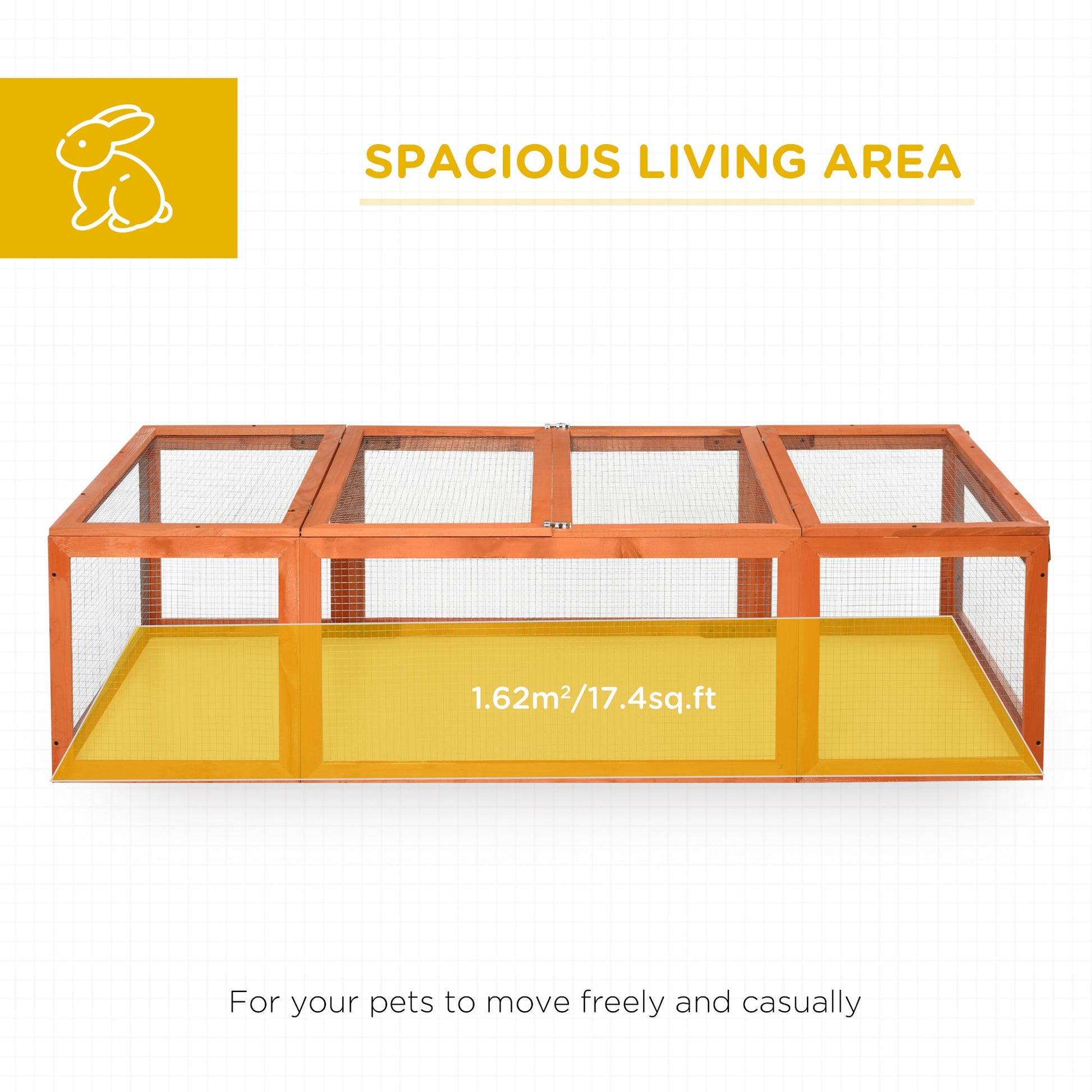 KFX-2194365 Large Wooden Rabbit Hutch with Outdoor Run and Lockable Access for Small Animals