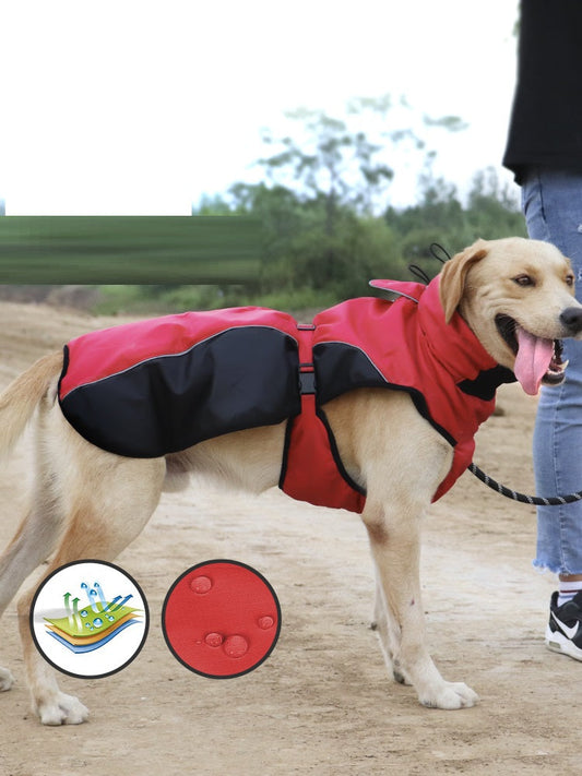 KFX-2195133 Warm Plush Diving Suit for Medium and Large Dogs - Waterproof Oxford Cloth with Fleece Lining