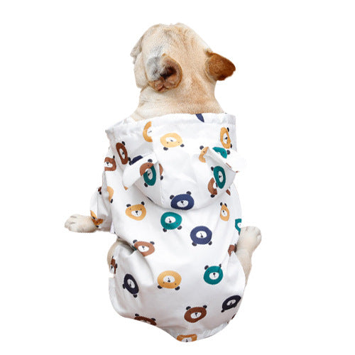 KFX-2197053 Waterproof Puppy Raincoat - Cute Bear and Cat Designs, Multiple Sizes Available