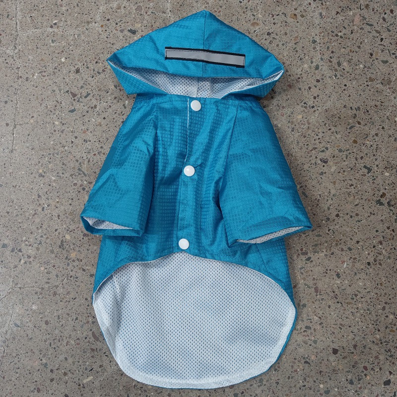 KFX-2198077 Reflective Waterproof Dog Raincoat for Small Pets - Casual Polyester Coat in Multiple Colors