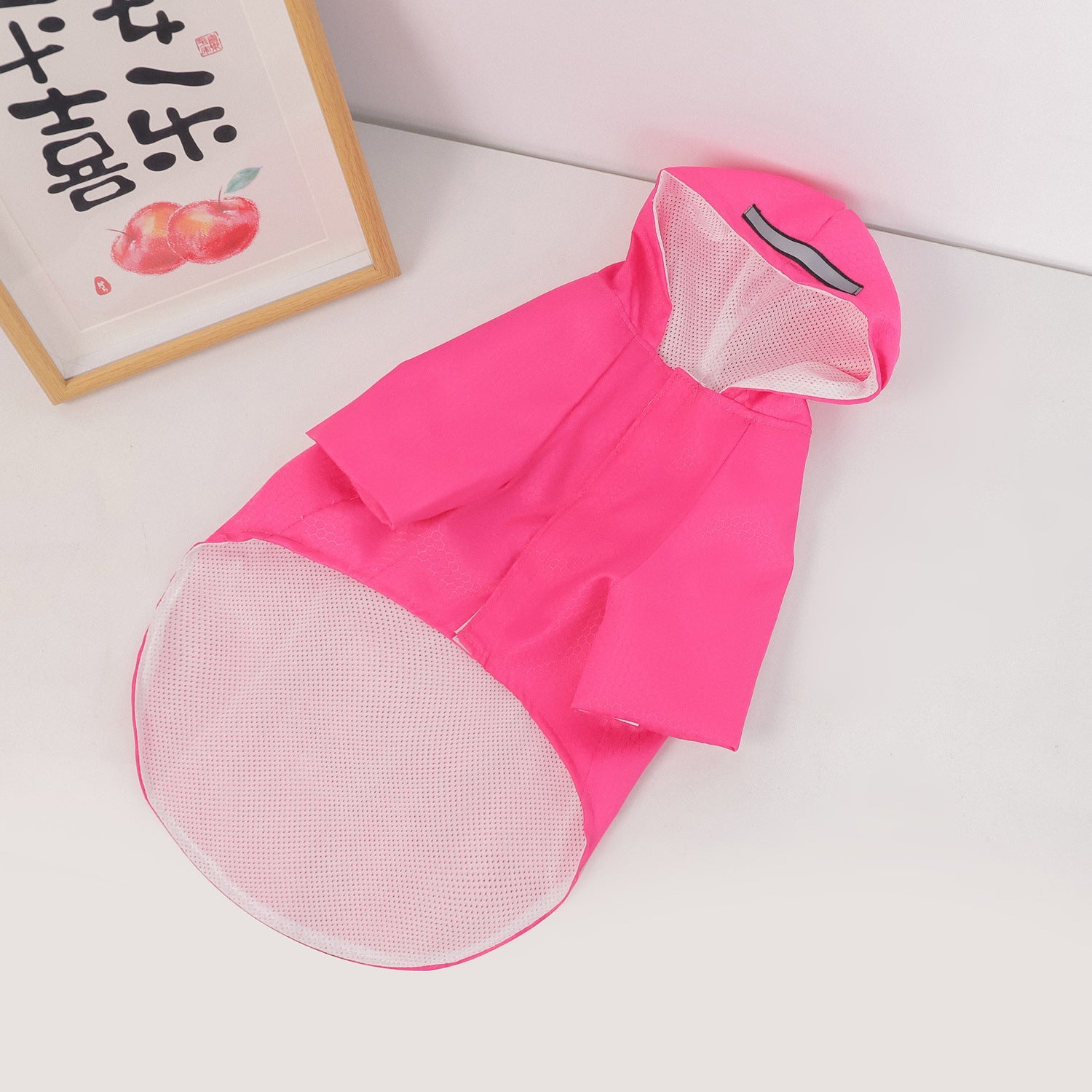 KFX-2198077 Reflective Waterproof Dog Raincoat for Small Pets - Casual Polyester Coat in Multiple Colors