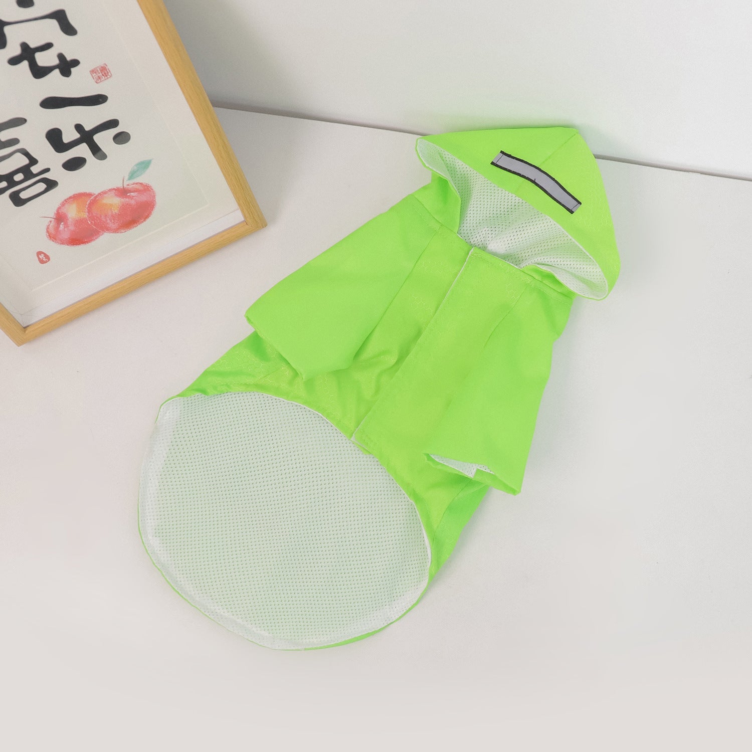 KFX-2198077 Reflective Waterproof Dog Raincoat for Small Pets - Casual Polyester Coat in Multiple Colors