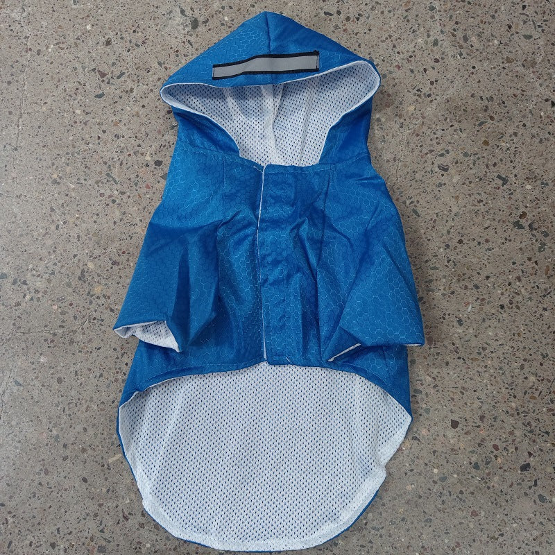 KFX-2198077 Reflective Waterproof Dog Raincoat for Small Pets - Casual Polyester Coat in Multiple Colors