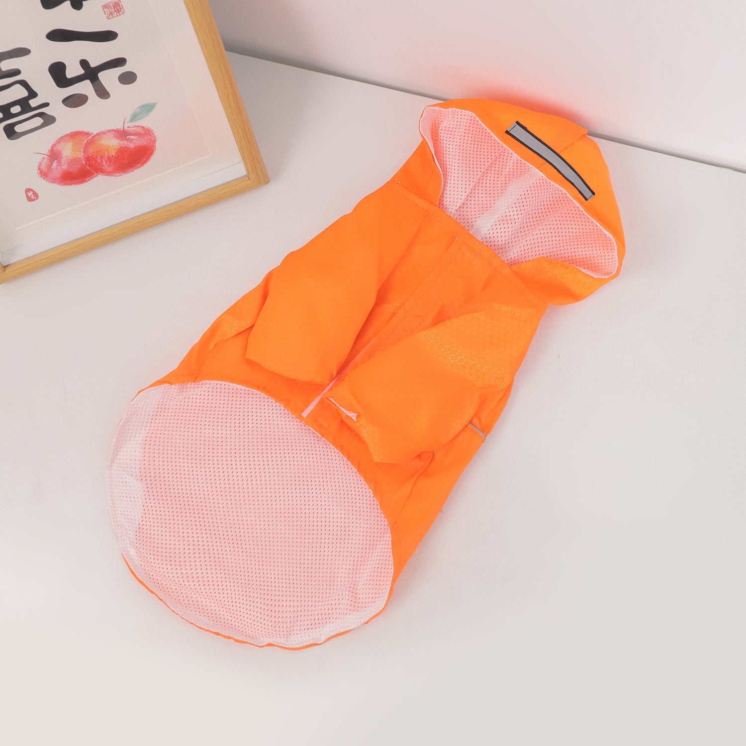 KFX-2198077 Reflective Waterproof Dog Raincoat for Small Pets - Casual Polyester Coat in Multiple Colors