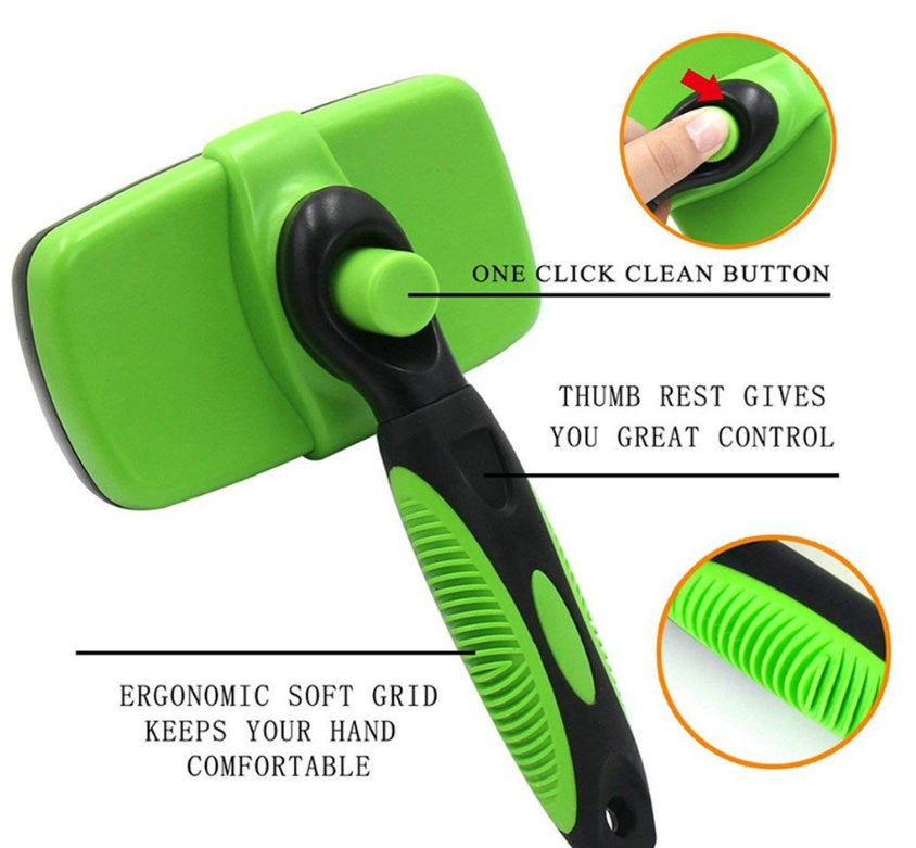 KFX-2202045 Self-Cleaning Slicker Brush for Dogs and Cats - Stainless Steel Needles, Durable Materials