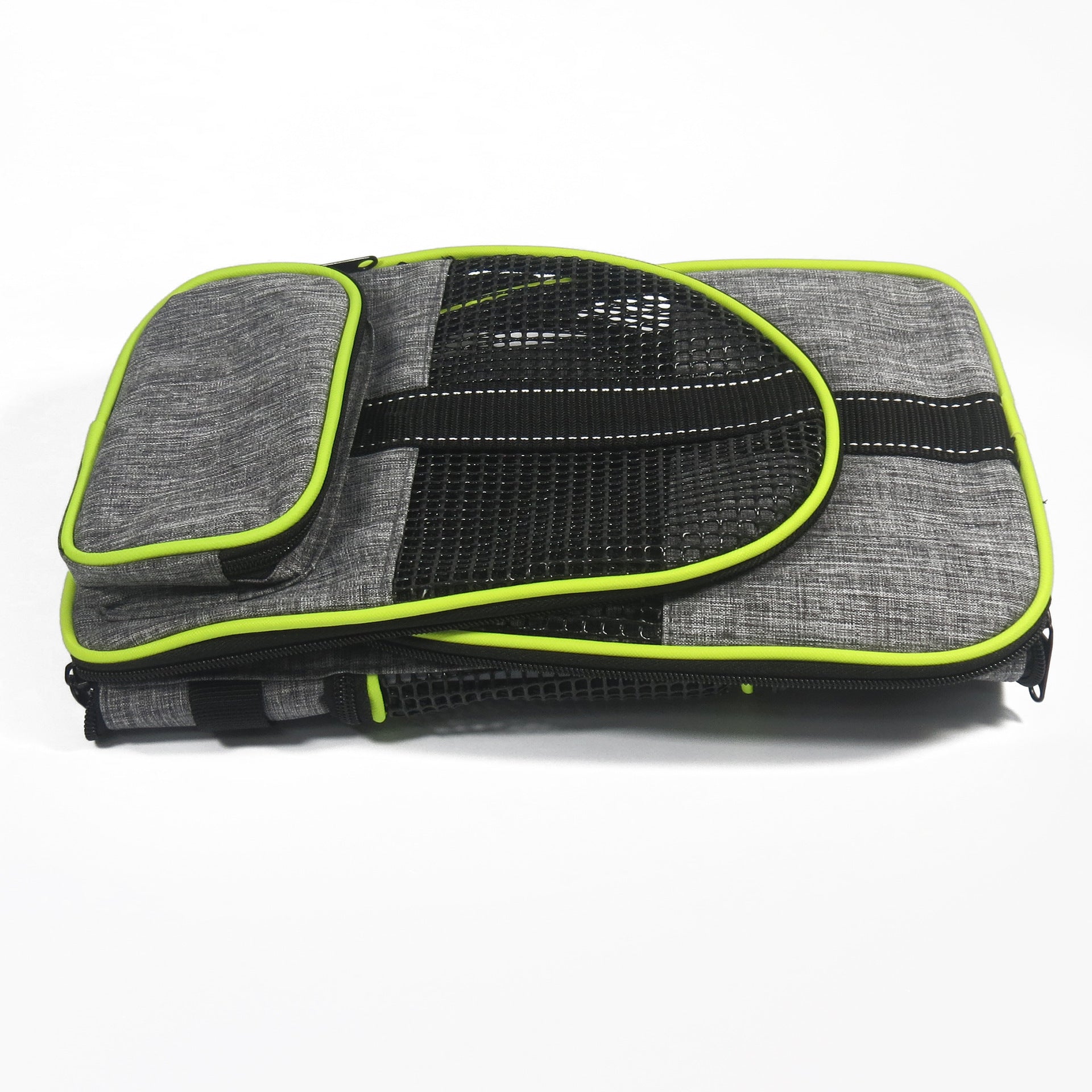 KFX-2202685 Multifunctional Breathable Outdoor Backpack for Small Dogs and Cats in Grey Green and Grey Brown
