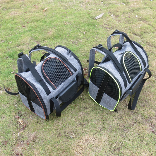 KFX-2202685 Multifunctional Breathable Outdoor Backpack for Small Dogs and Cats in Grey Green and Grey Brown