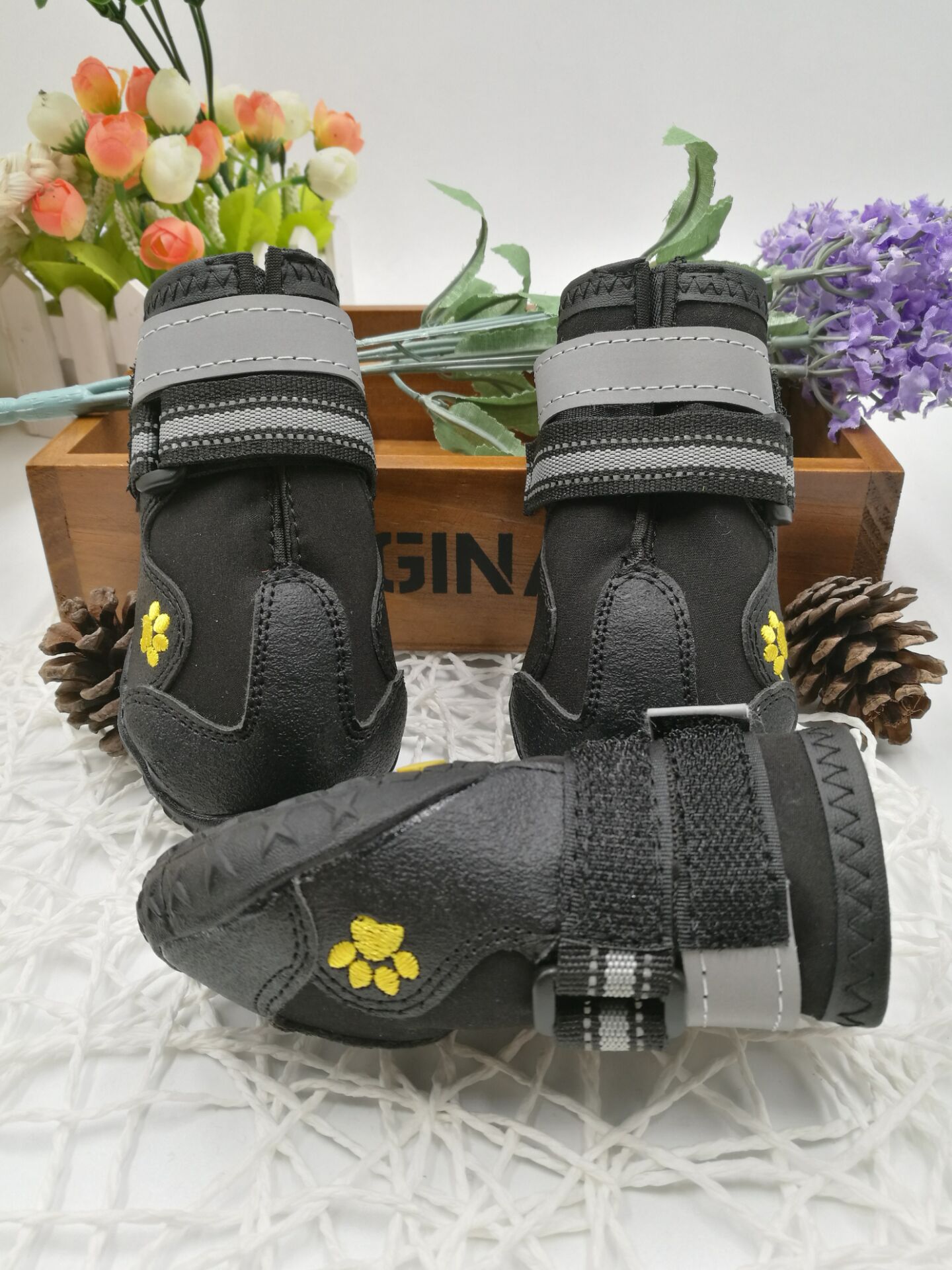 KFX-2203069 Waterproof Dog Shoes with Non-Slip Sole and Adjustable Strap for All Weather Conditions