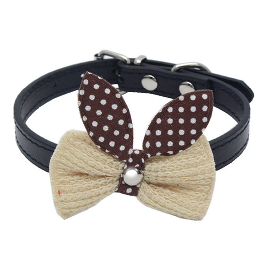 KFX-2204221 Wool Knitted Bow Pet Collar in Various Colors and Sizes