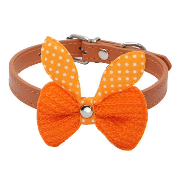 KFX-2204221 Wool Knitted Bow Pet Collar in Various Colors and Sizes
