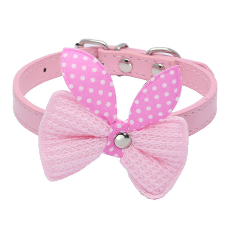 KFX-2204221 Wool Knitted Bow Pet Collar in Various Colors and Sizes