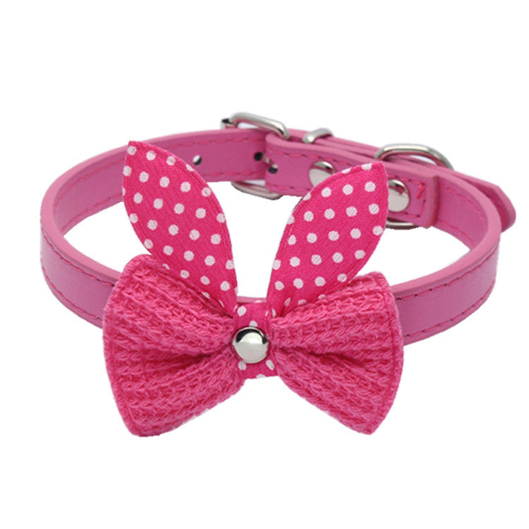 KFX-2204221 Wool Knitted Bow Pet Collar in Various Colors and Sizes