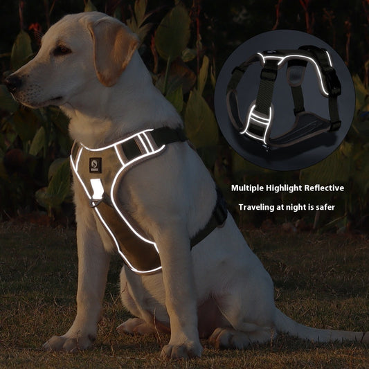 KFX-2205501 Durable Pet Chest Harness with 1.5m Rope for Large Dogs - Oxford Cloth, Multiple Colors Available