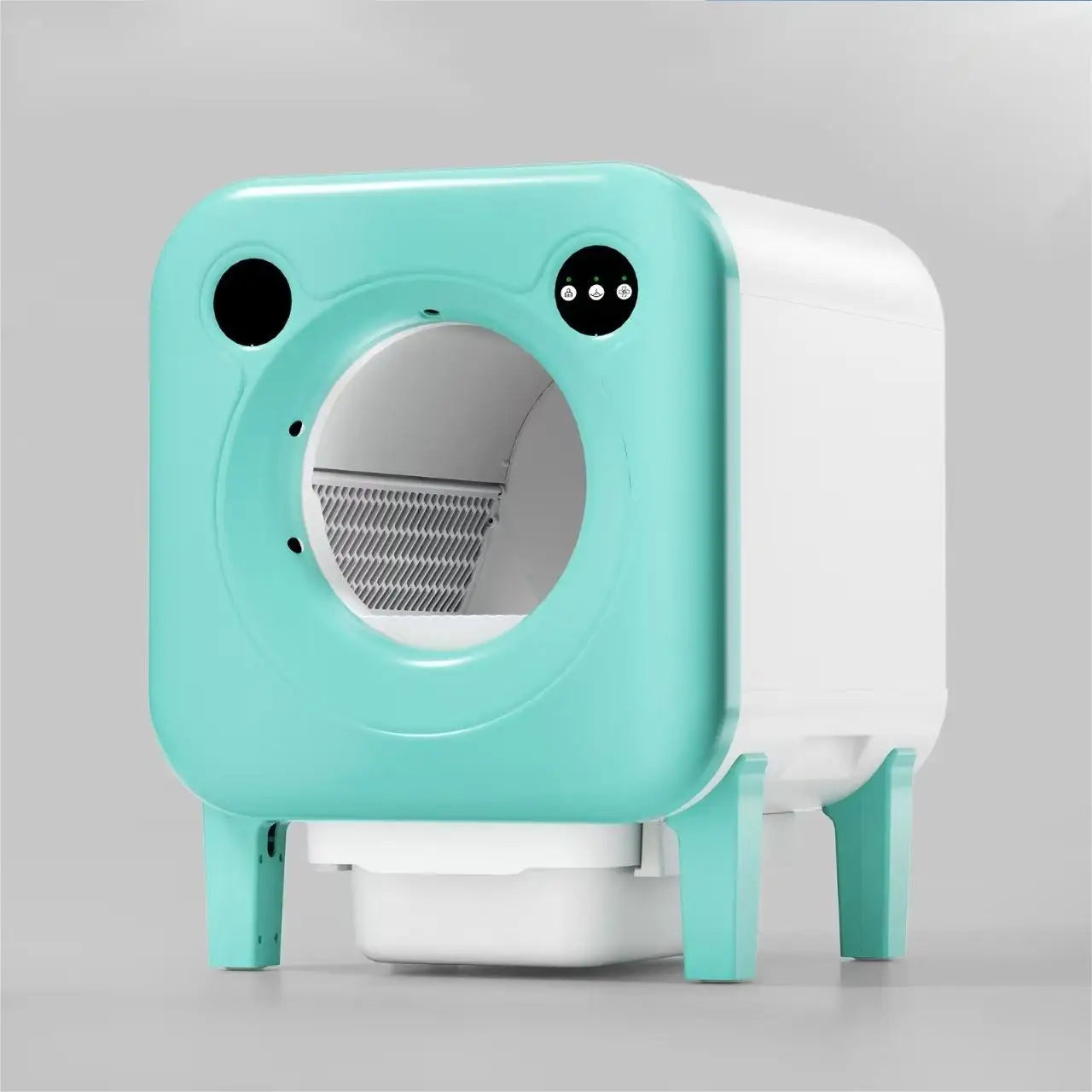 KFX-220563 Automatic Self-Cleaning Cat Litter Box with Fresh Air Purification and Anti-Splash Design, Eco-Friendly Plastic 70L