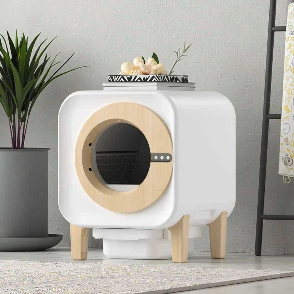 KFX-220563 Automatic Self-Cleaning Cat Litter Box with Fresh Air Purification and Anti-Splash Design, Eco-Friendly Plastic 70L