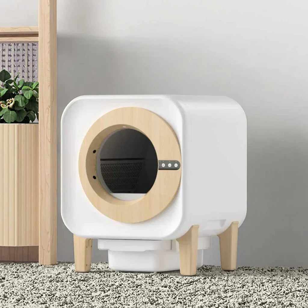 KFX-220563 Automatic Self-Cleaning Cat Litter Box with Fresh Air Purification and Anti-Splash Design, Eco-Friendly Plastic 70L
