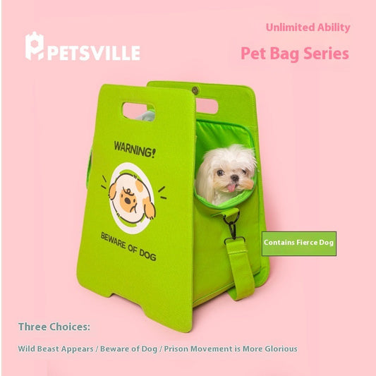KFX-2207677 Portable Breathable Canvas Pet Travel Bag with Animal Pattern