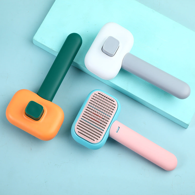 KFX-2207805 Pet Hair Brush and Massage Comb for Dogs and Cats - Stainless Steel Grooming Tool in Multiple Colors