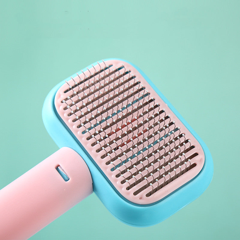 KFX-2207805 Pet Hair Brush and Massage Comb for Dogs and Cats - Stainless Steel Grooming Tool in Multiple Colors
