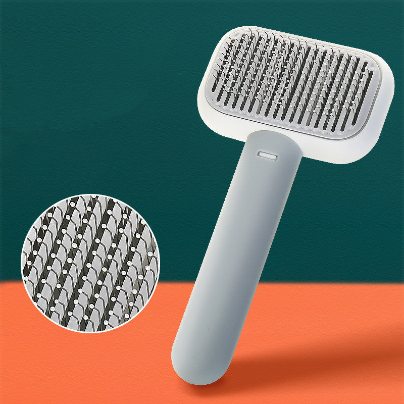 KFX-2207805 Pet Hair Brush and Massage Comb for Dogs and Cats - Stainless Steel Grooming Tool in Multiple Colors