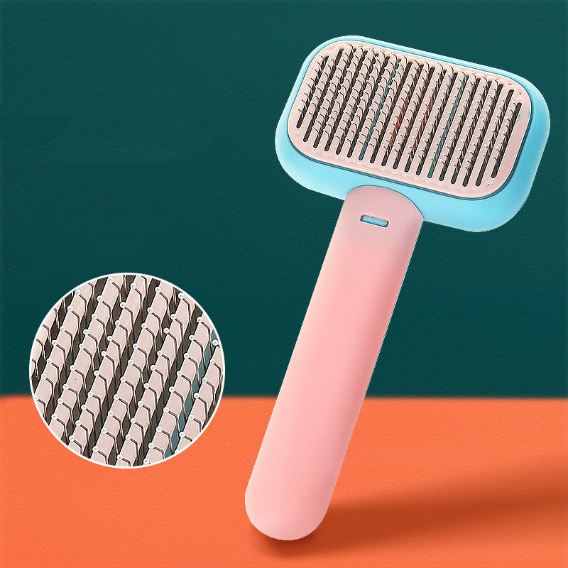 KFX-2207805 Pet Hair Brush and Massage Comb for Dogs and Cats - Stainless Steel Grooming Tool in Multiple Colors