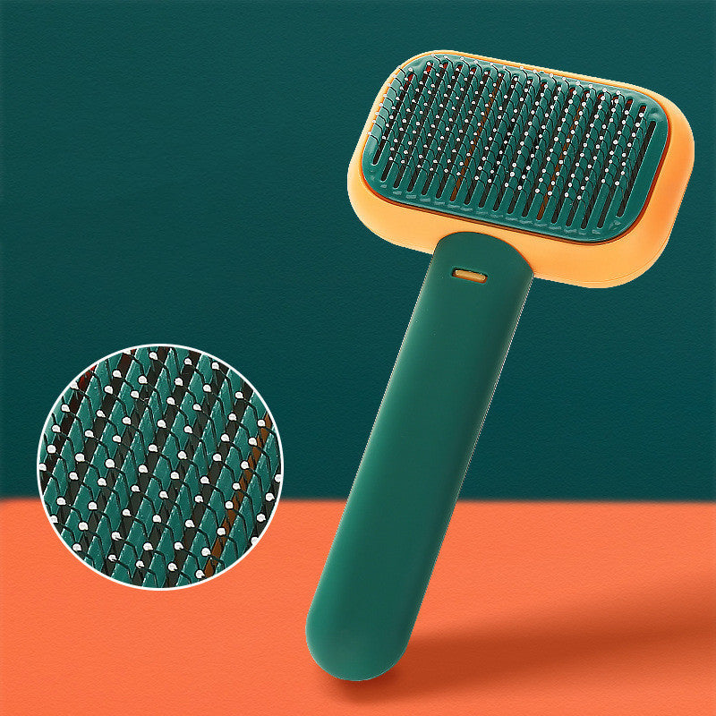 KFX-2207805 Pet Hair Brush and Massage Comb for Dogs and Cats - Stainless Steel Grooming Tool in Multiple Colors