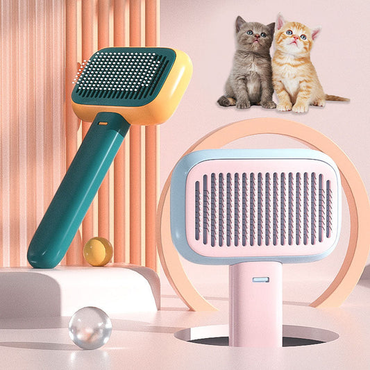 KFX-2207805 Pet Hair Brush and Massage Comb for Dogs and Cats - Stainless Steel Grooming Tool in Multiple Colors