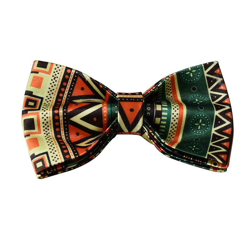 KFX-2211773 Bohemian Green Bottom Bowknot Pet Leash and Collar Set for Dogs, Adjustable Size S-XL