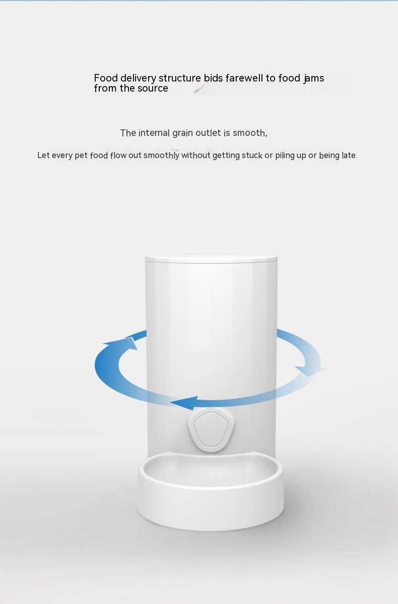 KFX-2212157 Automatic Pet Water Fountain and Feeder for Cats - Meifu Round Design, Food Grade PP, Pure White, 28x16x27cm