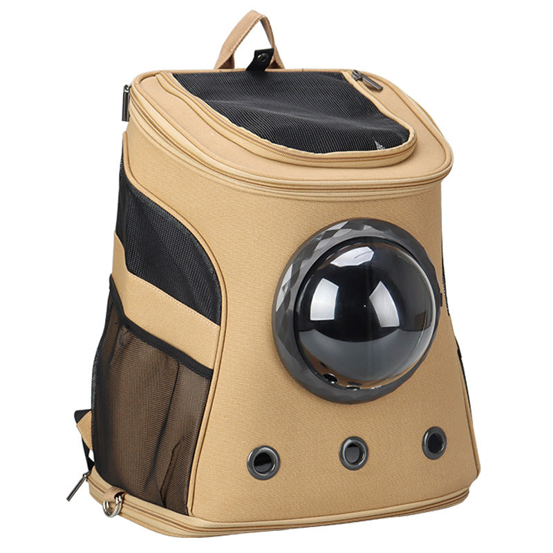 KFX-2214205 Portable Backpack Carrier for Medium-Sized Dogs - Genuine Leather, 38 x 29 x 45 cm