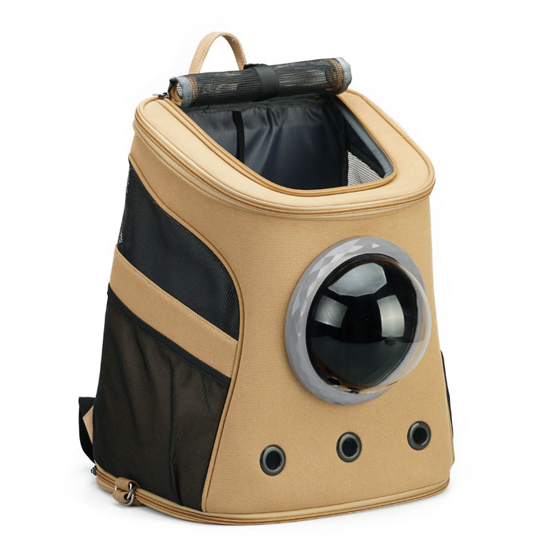 KFX-2214205 Portable Backpack Carrier for Medium-Sized Dogs - Genuine Leather, 38 x 29 x 45 cm