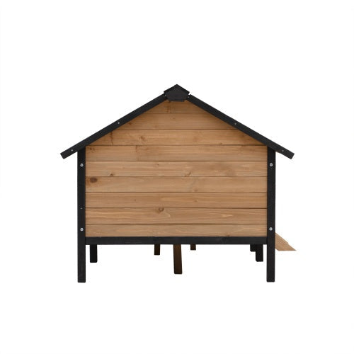 KFX-2215613 Outdoor Large Cabin Style Wooden Kennel with Porch for Dogs