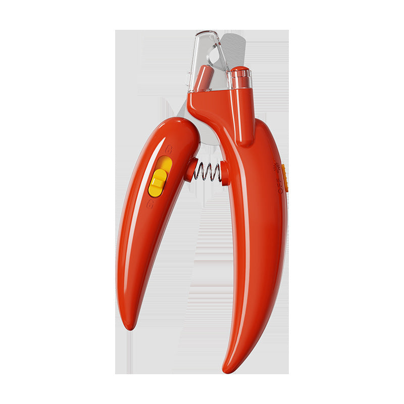 KFX-2215741 LED Pet Nail Clippers for Cats and Dogs - Durable Metal with Safety Light - Green, Red, Yellow