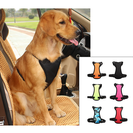 KFX-2217021 Pet Car Seat Belt Harness - Safety Restraint for Dogs - Measure Chest and Neck Size Before Ordering